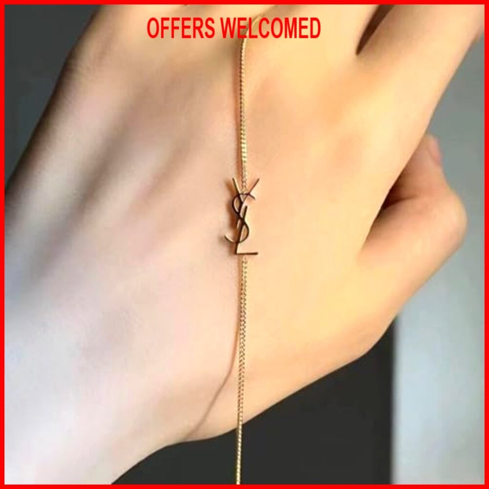 Adjustable Copper Link Bracelet With Initial Char… - image 5